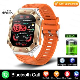 New Military Smart Watch For Android GPS Ftiness Women (Color: Orange)