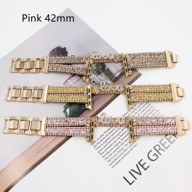 Applicable To Smart Letters Leather Watch Strap (Option: Pink 42mm)