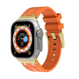 Liquid Silicone Strap Richard Modified Wrist Strap (Option: Gold Orange-42or44or45or49MM)