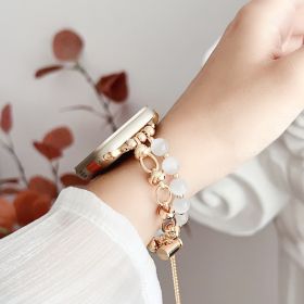 Watch Wristband Buckle Bead Ornament Strap (Option: Gold-41or40or38MM)