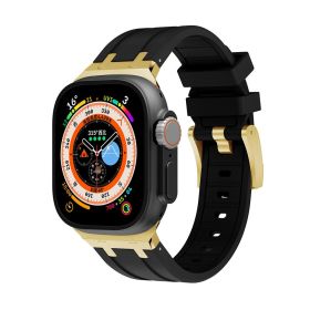 Liquid Silicone Strap Richard Modified Wrist Strap (Option: Gold Black-42or44or45or49MM)