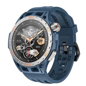 Round Screen Waterproof Record Number Of Steps Watch (Option: Deep Sea Blue)