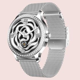Women's Smart Watch Bluetooth Calling (Option: Silver Milan Steel)
