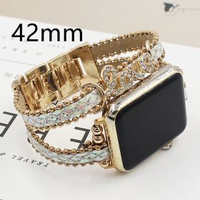 Applicable To Smart Letters Leather Watch Strap (Option: Color White 42mm)