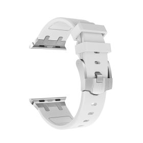 Liquid Silicone Strap Richard Modified Wrist Strap (Option: Silver White-42or44or45or49MM)