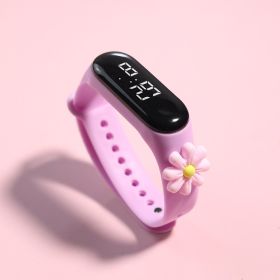 LED Electronic Watch Student Cute Doll Luminous (Option: Light Purple Flowers)