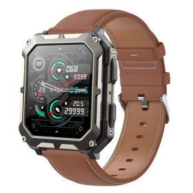 Smart Watch Bluetooth Call Three Prevention Outdoor (Option: Actinide brown belt)