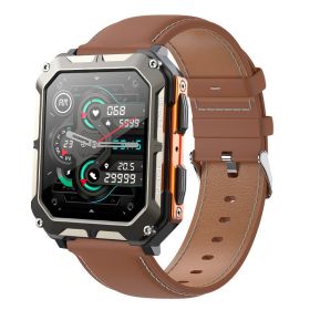 Smart Watch Bluetooth Call Three Prevention Outdoor (Option: Orange brown belt)