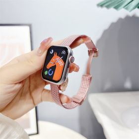 Wheat Magnetic Buckle Metal Stainless Steel Strap (Option: Pink-38 Or 40 Or 41mm)
