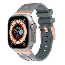 Liquid Silicone Strap Richard Modified Wrist Strap (Option: Rose Gold Gray-42or44or45or49MM)