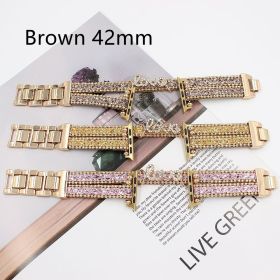 Applicable To Smart Letters Leather Watch Strap (Option: Brown 42mm)