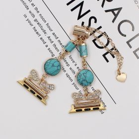 Original Design Alloy Watch Stone Strap (Option: Blue-38mm)