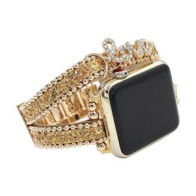 Applicable To Smart Letters Leather Watch Strap (Option: Yellow 38mm)