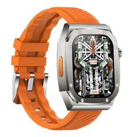 Steel Case Double Strap Sports Watch (Color: Orange)