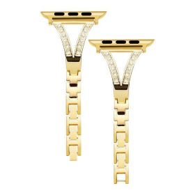 Metal Diamond Stainless Steel Strap (Option: Golden-38or40or41)
