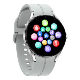 Non-invasive Blood Glucose Infrared Blood Oxygen Bluetooth Calling Watch (Option: Silver Case Gray Glue)