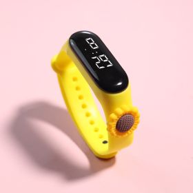 LED Electronic Watch Student Cute Doll Luminous (Option: Yellow Sunflower)