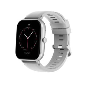 Blood Oxygen Monitor Alarm Clock Weather Bluetooth Calling Watch (Color: Silver)