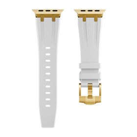 Liquid Silicone Strap Richard Modified Wrist Strap (Option: Gold White-42or44or45or49MM)