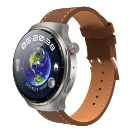 Location Information Reminder Blood Pressure Camera Bluetooth Watch (Option: Silver Leather)