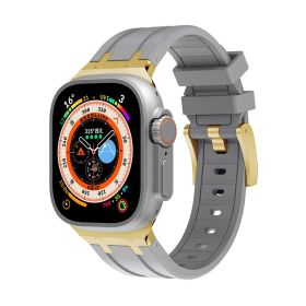 Liquid Silicone Strap Richard Modified Wrist Strap (Option: Gold Gray-42or44or45or49MM)
