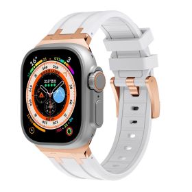Liquid Silicone Strap Richard Modified Wrist Strap (Option: Rose Gold White-38or40or41MM)
