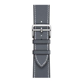 Applicable First Layer Cowhide PU Leather Watch Band Same Strap (Option: Blue Gray-38mm40mm41mm155mm 188mm)