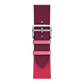 Applicable First Layer Cowhide PU Leather Watch Band Same Strap (Option: Wine Red Amp Rose Red-38mm40mm41mm155mm 188mm)