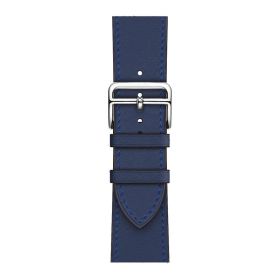 Applicable First Layer Cowhide PU Leather Watch Band Same Strap (Option: Dark Blue-38mm40mm41mm155mm 188mm)