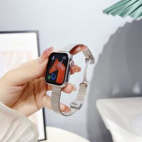 Wheat Magnetic Buckle Metal Stainless Steel Strap (Option: Silver-42 Or 44 Or 4549mm)